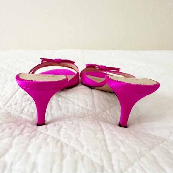 NEW J CREW Strappy Mule Sandals in Satin Bright Berry Pink 7.5 NIB AQ131 - Picture 7 of 10